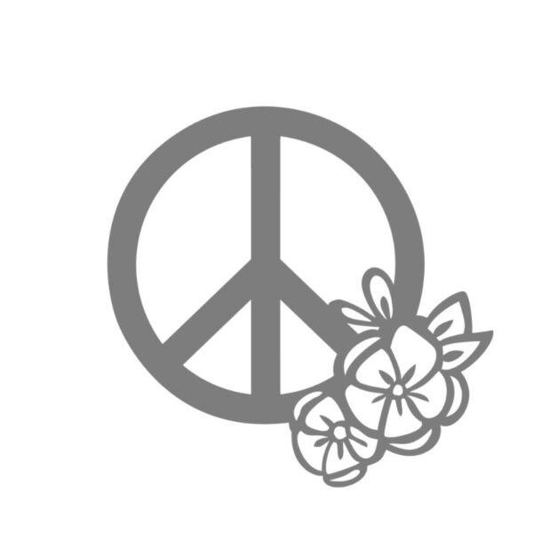 Peace - Fredsmärke med blommor