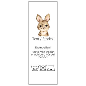 Storlek- och tvättrådsetikett - Skogens djur och vänner - Hare