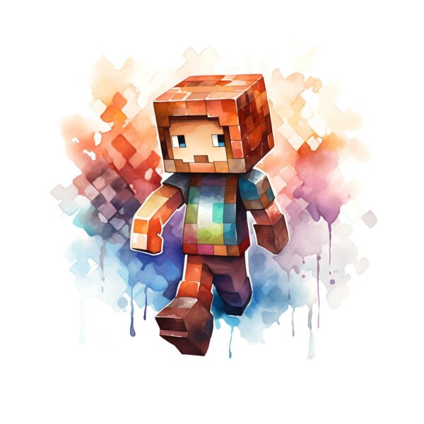 DTF Transfer i tema Pixel World som visa en pixel figur