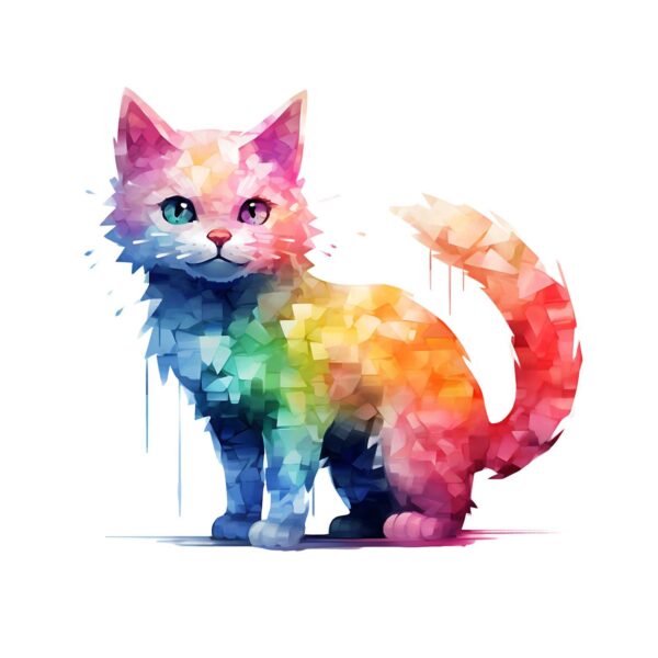 Figur föreställer Pixel Cat lik Minecraft eller Pixel World