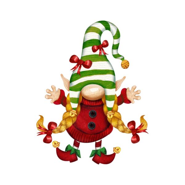 DTF Transfer Christmas Gnome som är glad