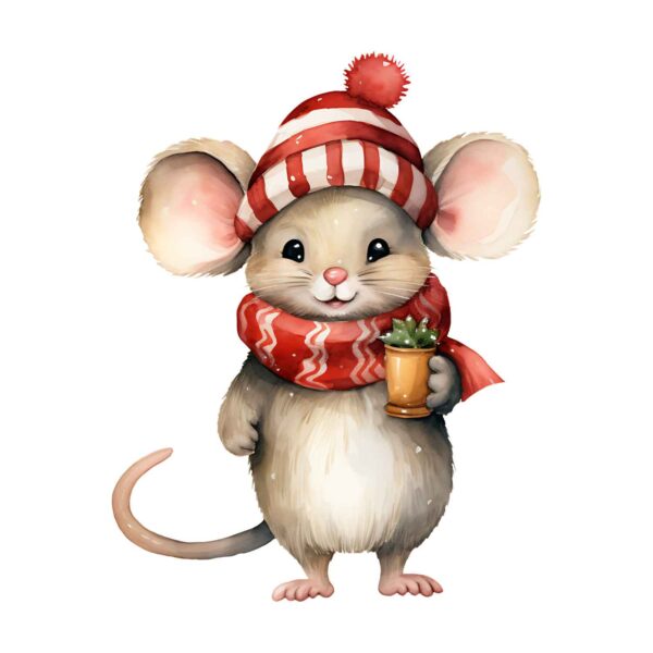 DTF Transfer Christmas Mouse No1