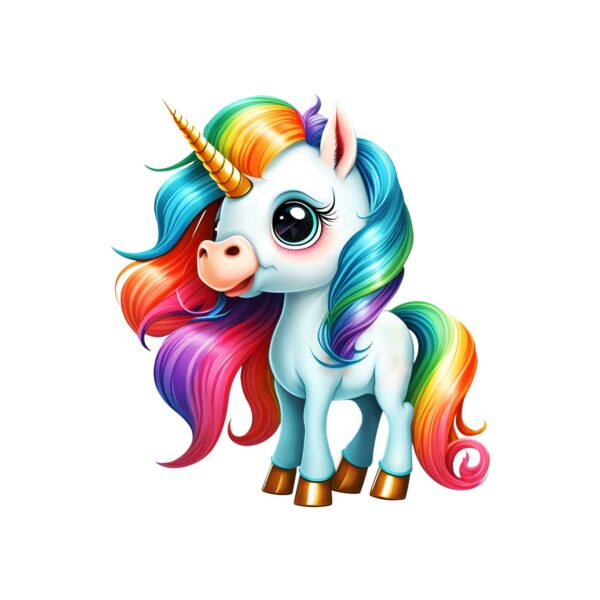 DTF Transfer Textiltryck - Rainbow Unicorn