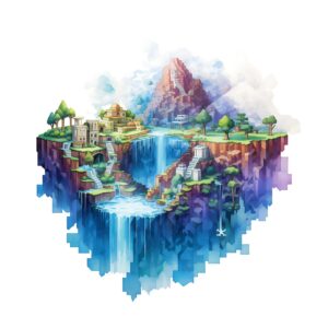 DTF Transfer i tema Pixel World som visa en pixel stad