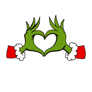 DTF Transfer Textiltryck  Christmas heart - green hands