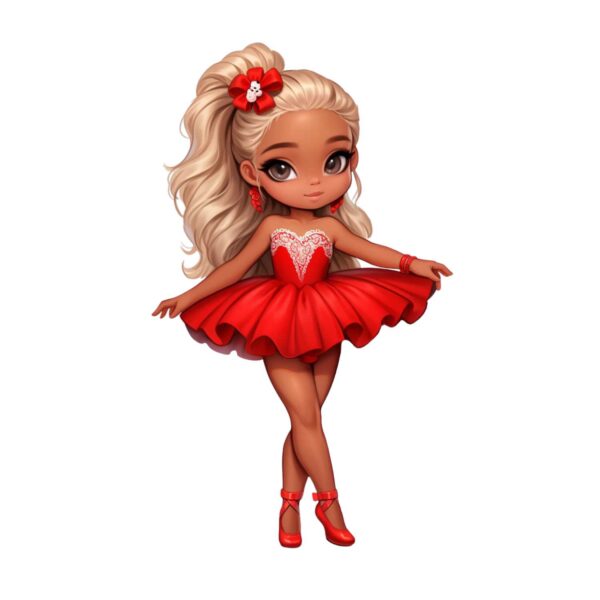 DTF Transfer Textiltryck -  Red Ballerina