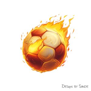 Gold Football with fire