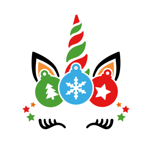 DTF Transfer Textiltryck - Christmas Unicorn N:o2